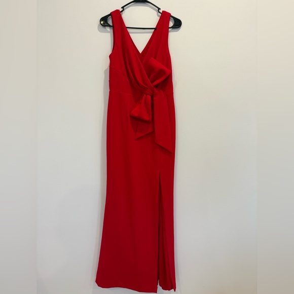 Adrianna Papell Womens Bow Front Crepe Gown - Picture 5 of 7